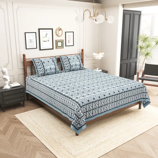 Elite_Classic_Floral_Blue_Cotton_Printed_King_Size_Bedsheet