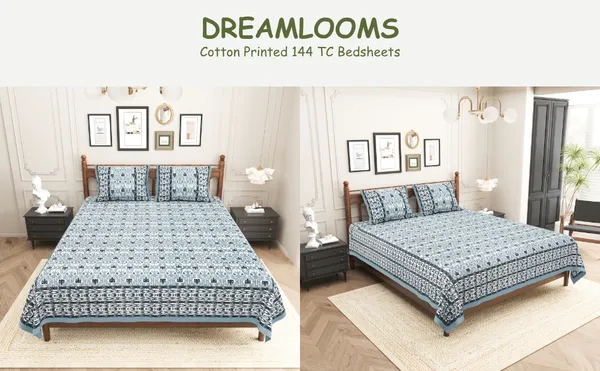 Elite_Classic_Floral_Blue_Cotton_Printed_King_Size_Bedsheet