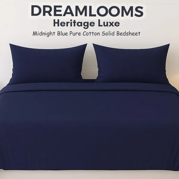 Midnight_Blue_Heritage_Luxe_Pure_Cotton_Solid_Bedsheet