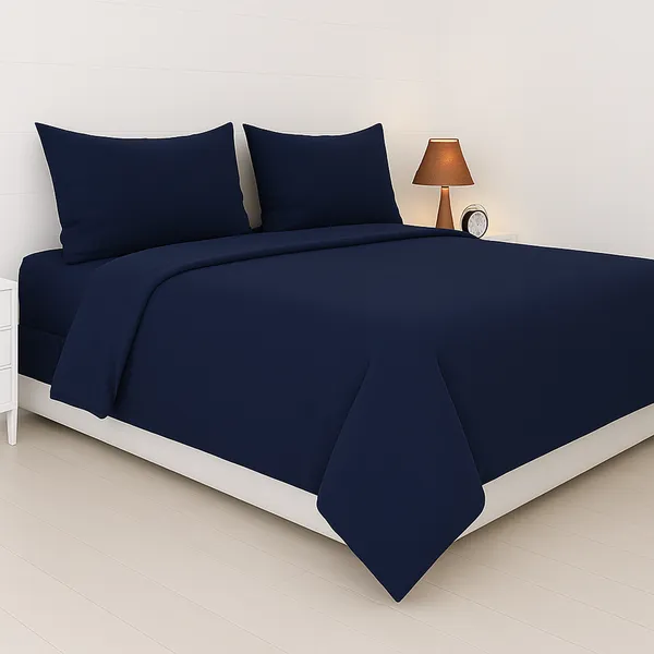 Midnight_Blue_Heritage_Luxe_Pure_Cotton_Solid_Bedsheet