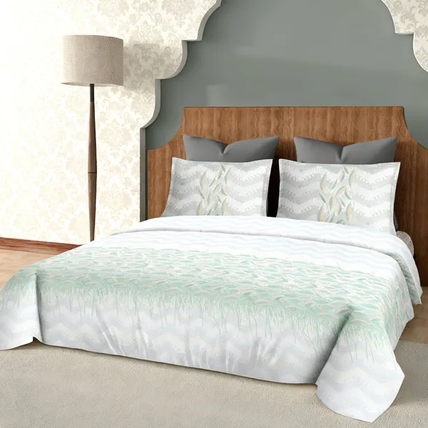 Sea_Green_Pure_Cotton_Feather_Flow_Printed_Bedsheet