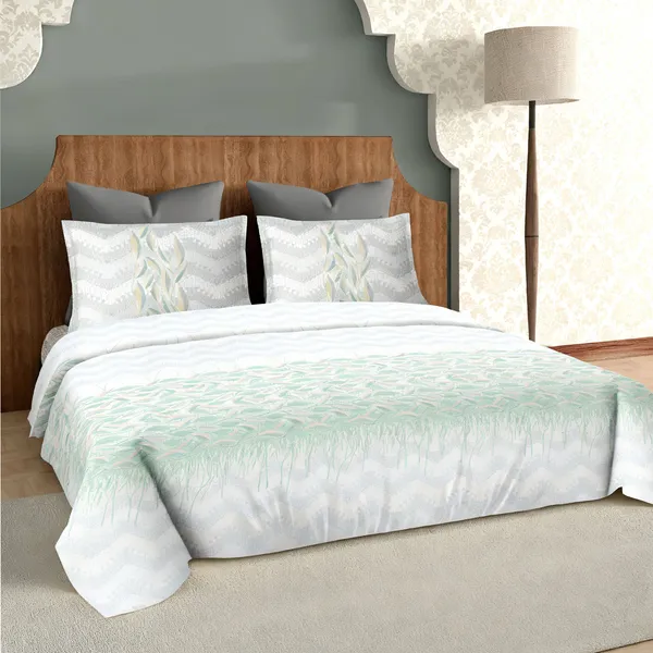 Sea_Green_Pure_Cotton_Feather_Flow_Printed_Bedsheet
