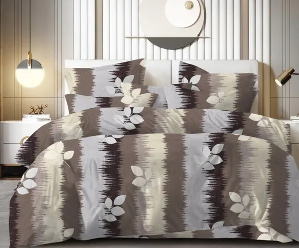Brown_Candy_Soft_Microfiber_Feather_Printed_Bed_Sheet