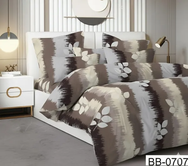 Brown_Candy_Soft_Microfiber_Feather_Printed_Bed_Sheet