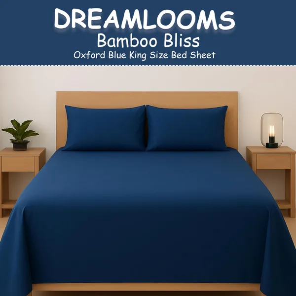 Oxford_Blue_Bamboo_Bliss_Pure_Bamboo_Solid_Bedsheet