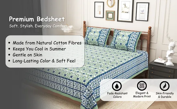 Elite_Classic_Floral_Blue_Green_Cotton_Printed_King_Size_Bedsheet