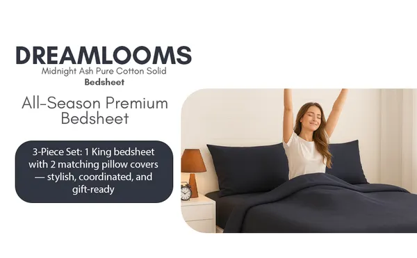 Midnight_Ash_Heritage_Luxe_Pure_Cotton_Solid_Bedsheet
