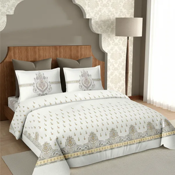 Yellow_Pure_Cotton_Royal_Jewel_Printed_Bedsheet