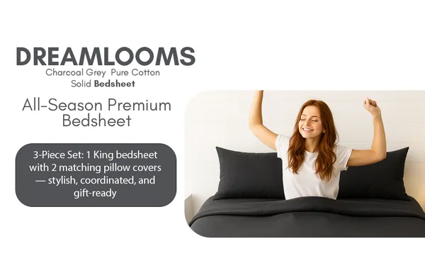 Charcoal_Grey_Heritage_Luxe_Pure_Cotton_Solid_Bedsheet