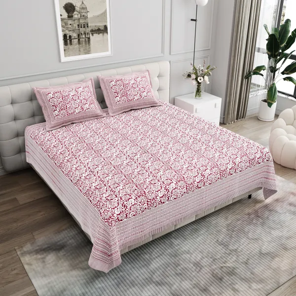 Elite_Nature_Harmony_Maroon_Cotton_Printed_King_Size_Bedsheet