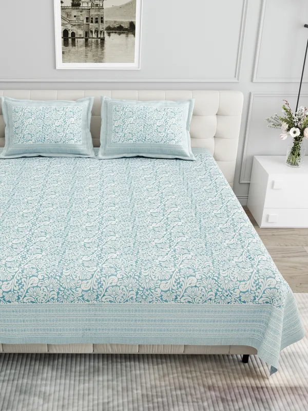 Elite_Nature_Harmony_Blue_Cotton_Printed_King_Size_Bedsheet