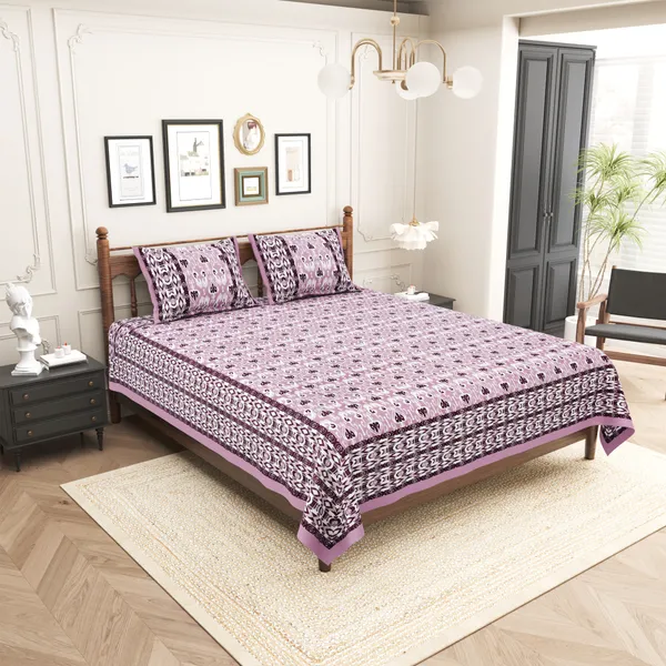 Elite_Classic_Floral_Lavender_Cotton_Printed_King_Size_Bedsheet
