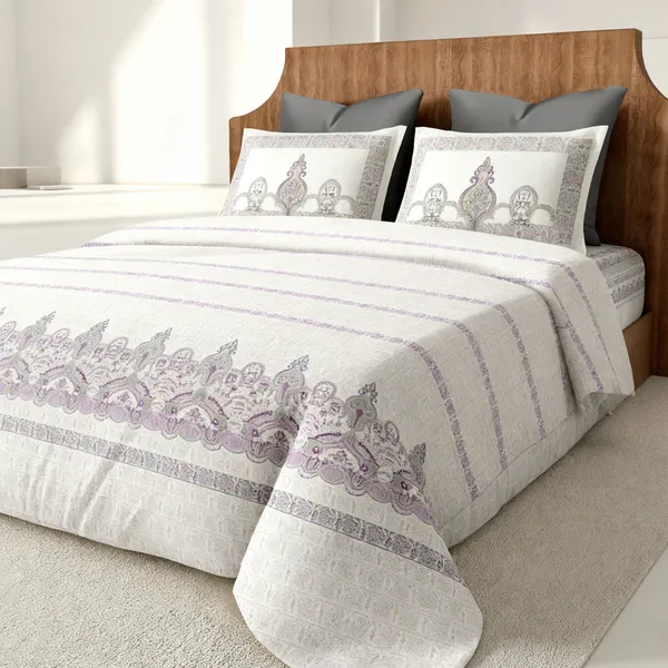 Lavender_Pure_Cotton_Royal_Charm_Printed_Bedsheet