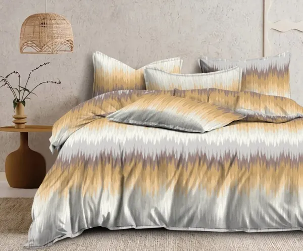 Golden_White_Candy_Soft_Microfibre_Zig_Zag_Printed_Bed_Sheet