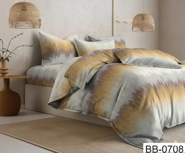 Golden_White_Candy_Soft_Microfibre_Zig_Zag_Printed_Bed_Sheet