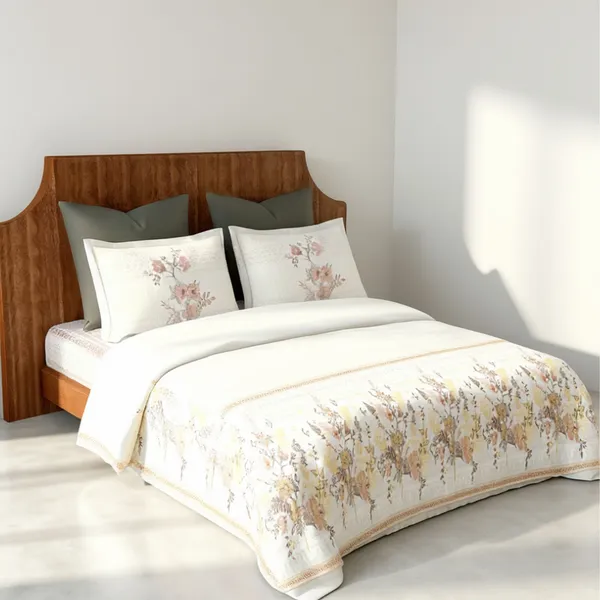 Yellow_Pure_Cotton_Floral_Printed_Bedsheet