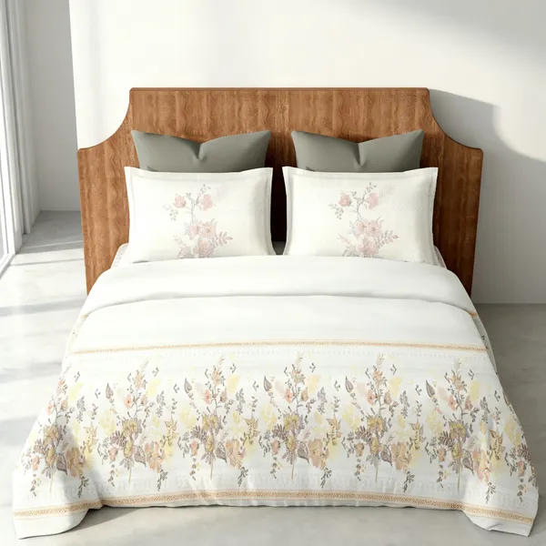Yellow_Pure_Cotton_Floral_Printed_Bedsheet