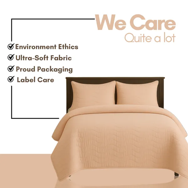 Peach_Vistara_Dyed_Microfiber_Solid_Bed_Cover_Set
