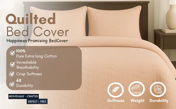 Peach_Vistara_Dyed_Microfiber_Solid_Bed_Cover_Set