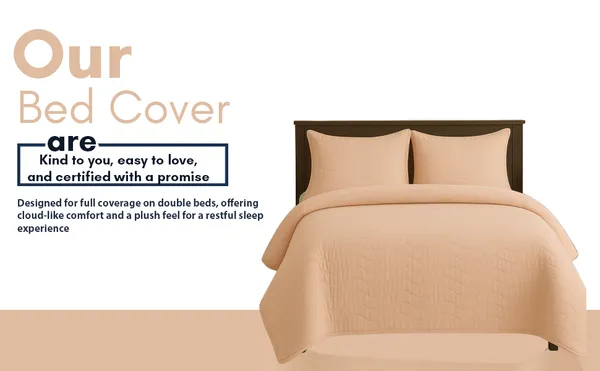 Peach_Vistara_Dyed_Microfiber_Solid_Bed_Cover_Set