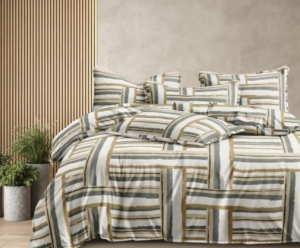 Golden_Grey_Candy_Soft_Microfiber_Striped_Printed_Bed_Sheet