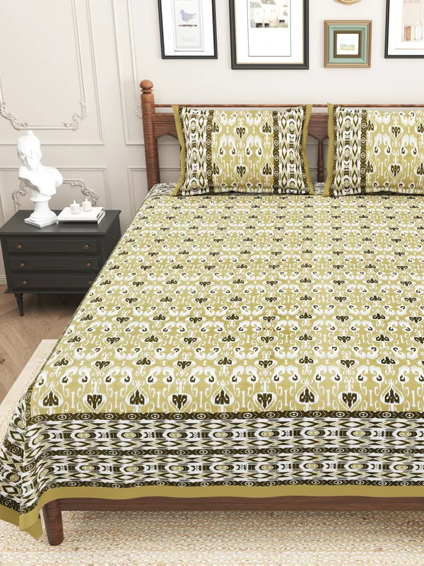 Elite_Classic_Floral_Yellow_Cotton_Printed_King_Size_Bedsheet