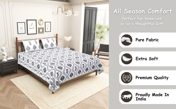 Elite_Foliage_Print_Lavender_Cotton_Printed_King_Size_Bedsheet