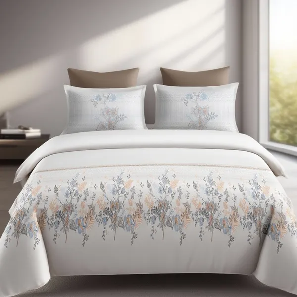 Peach_Pure_Cotton_Floral_Printed_Bedsheet