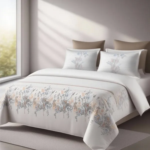 Peach_Pure_Cotton_Floral_Printed_Bedsheet