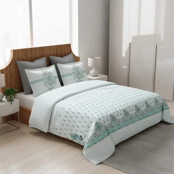 Mist_Blue_Pure_Cotton_Royal_Jewel_Printed_Bedsheet