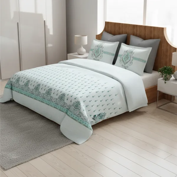 Mist_Blue_Pure_Cotton_Royal_Jewel_Printed_Bedsheet