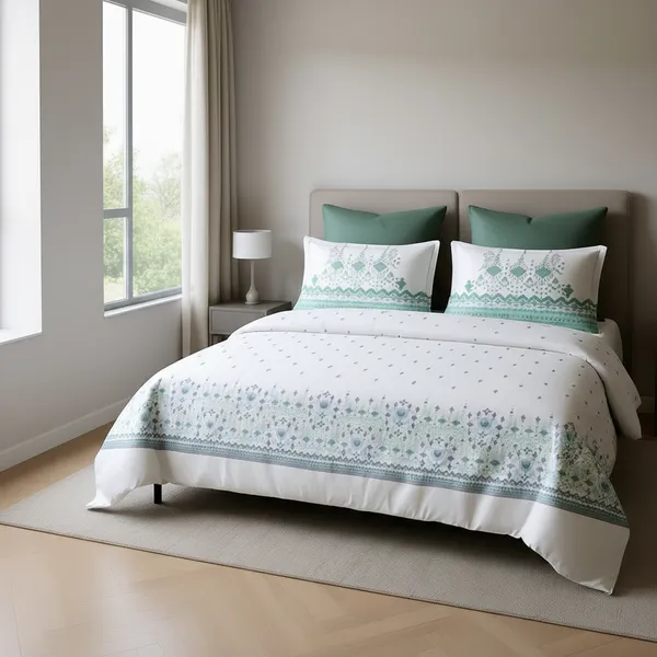 Sea_Green_Pure_Cotton_Geometric_Motif_Printed_Bedsheet