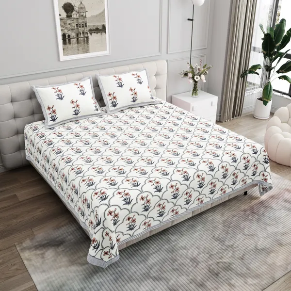Elite_Tropical_Bloom_Red_Cotton_Printed__King_Size_Bedsheet