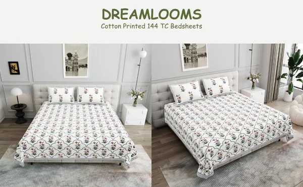 Elite_Tropical_Bloom_Red_Cotton_Printed__King_Size_Bedsheet