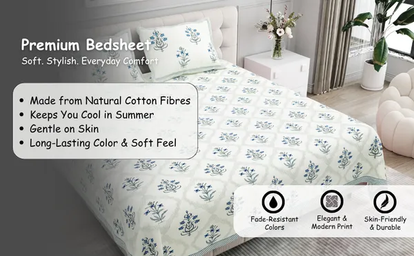 Elite_Collection_Floral_Blue_Cotton_Printed__Bedsheet