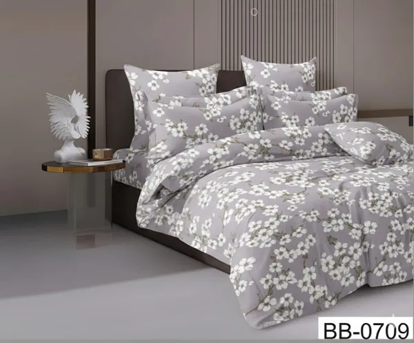 Grey_White_Candy_Soft_Microfiber_Floral_Printed_Bed_Sheet