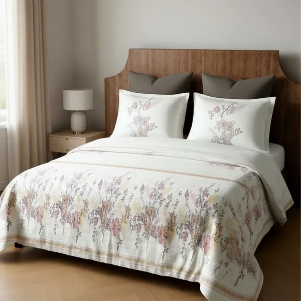 Pink_Pure_Cotton_Floral_Printed_Bedsheet