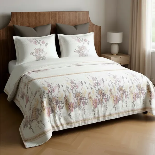 Pink_Pure_Cotton_Floral_Printed_Bedsheet