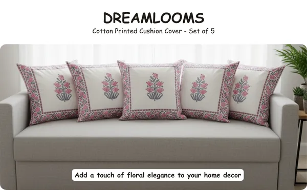 Linen_Luxe_Floral_Pink_&_Green_Cushion_Cover_-_Set_of_5