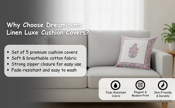 Linen_Luxe_Floral_Pink_&_Green_Cushion_Cover_-_Set_of_5