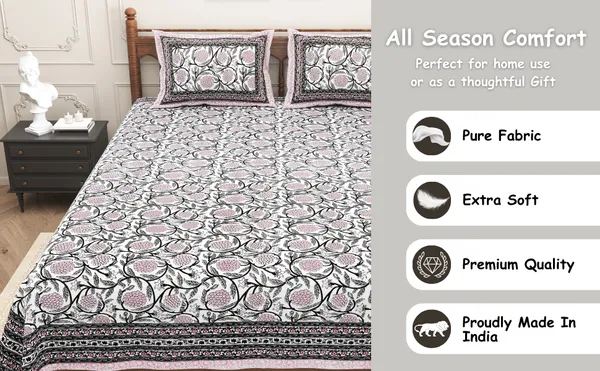 Elite_Mughal_Motif__Pink_Cotton_Printed_King_Size_Bedsheet