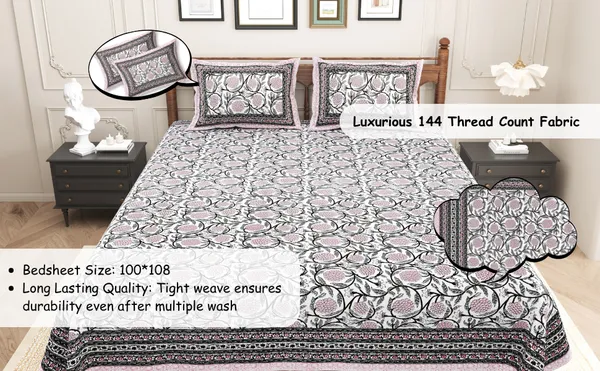 Elite_Mughal_Motif__Pink_Cotton_Printed_King_Size_Bedsheet