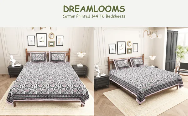 Elite_Mughal_Motif__Pink_Cotton_Printed_King_Size_Bedsheet