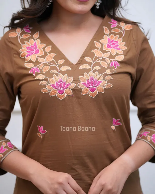 Elegant_Coffee_Brown_Floral_Embroidered_Kurta_Set