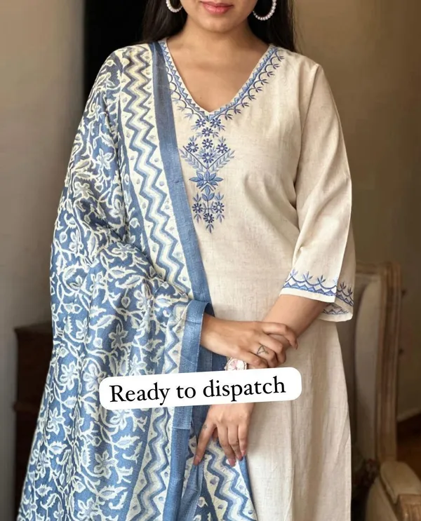 Elegant_Off-White_&_Blue_Embroidered_Kurta_Set_with_Dupatta