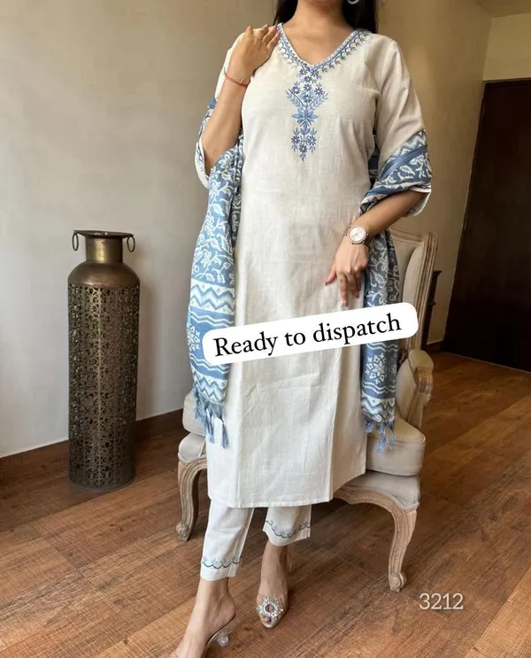 Elegant_Off-White_&_Blue_Embroidered_Kurta_Set_with_Dupatta