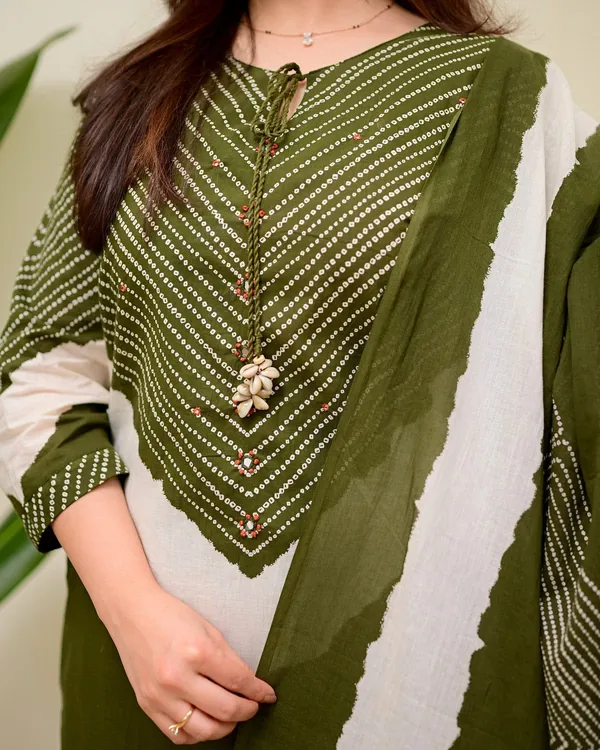 Elegant_Olive_Green_Printed_Kurta_Set_with_Dupatta__Description: