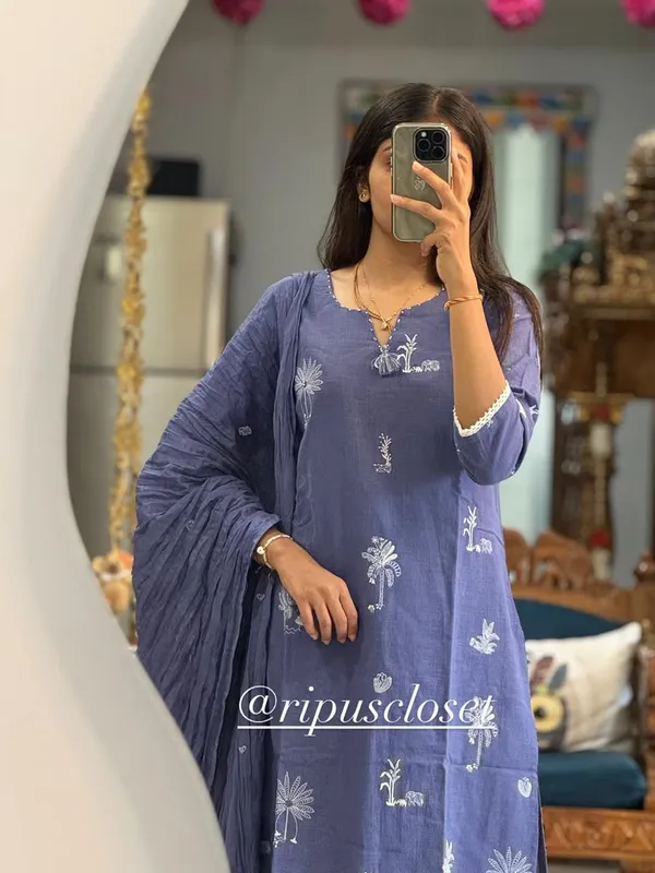 Elegant_Steel_Blue_Handblock_Printed_Kurta_Set_with_Dupatta