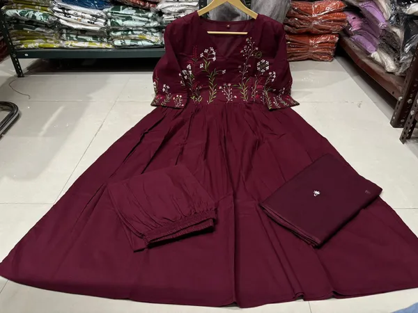 Elegant_Wine_Embroidered_Anarkali_Kurta_Set_with_Dupatta