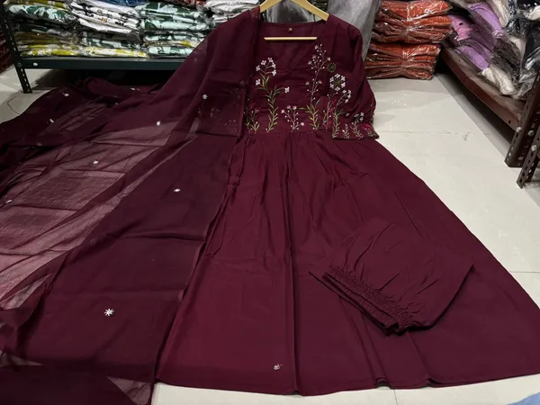 Elegant_Wine_Embroidered_Anarkali_Kurta_Set_with_Dupatta